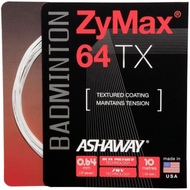 Ashaway Badminton String Zymax 64 TX white 10m Set