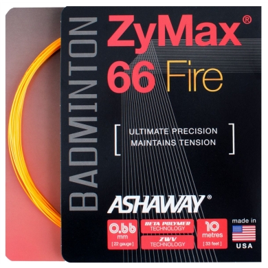 Ashaway Badminton String Zymax 66 Fire orange 10m Set