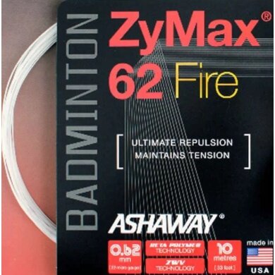 Ashaway Badminton String Zymax 62 Fire white 10m Set