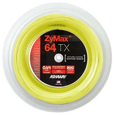 Ashaway Badminton String Zymax 64 TX Yellow 200m Roll