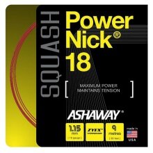 Stringing with Squash String Ashaway Powernick 18 red