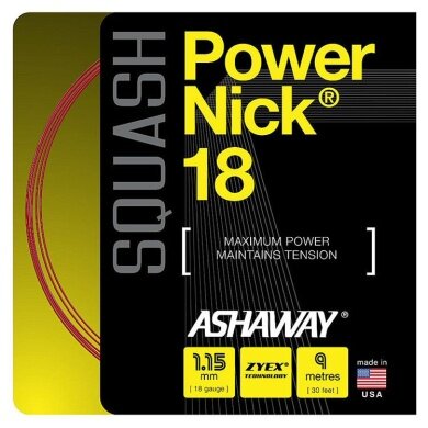 Ashaway Squash String Powernick 18 red 9m Set