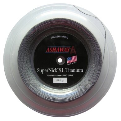 Ashaway Squash String Super Nick XL Titanium 1.25 grey 110m roll