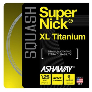 Ashaway Squash String Super Nick XL Titanium 1.25 grey 9m Set