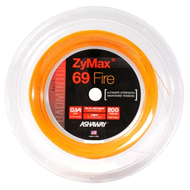 Ashaway Badminton String Zymax 69 Fire (Control+Grip) orange 200m Roll