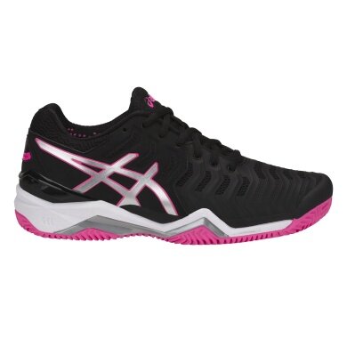 Asics Tennis Shoes Gel Resolution 7 Clay/Sand Court Black/Pink Women