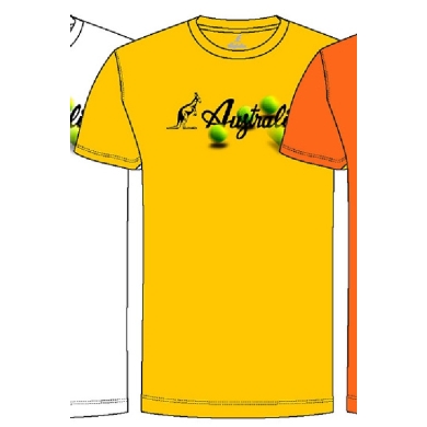 Australian Tennis T-shirt Australian Balls (Cotton) yellow Men's