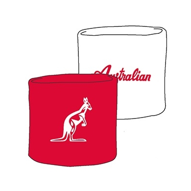 Australian Sweatband Standard Wrist red/white - 2 pieces