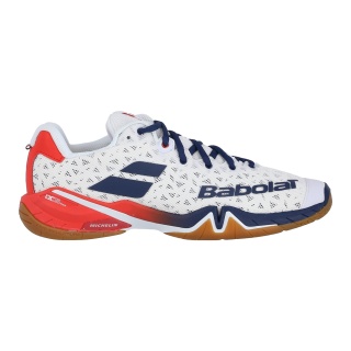 Babolat Badminton Shoes Shadow Tour (Stability) white/navy blue Men