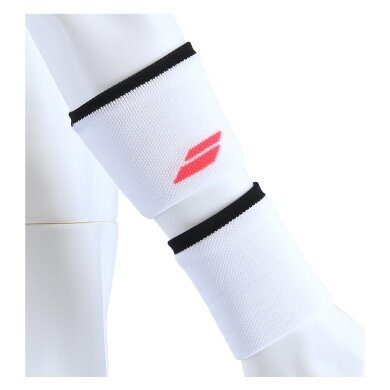 Babolat Jumbo Logo Sweatband Wristband white/black/red - 2 pieces