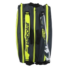 Babolat Tennis Racket Bag Pure Aero (Racket Bag, 3 Main Compartments) grey/yellow/white 12-pack