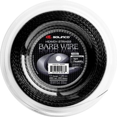 Solinco Tennis String Barb Wire (Spin+Durability) black 200m roll