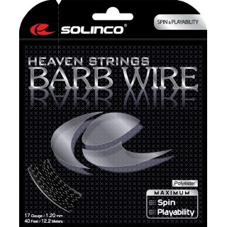 Solinco Tennis String Barb Wire (Spin+Durability) black 12m Set