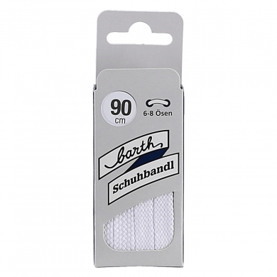 Barth Flat Classic White Shoelaces 90cm