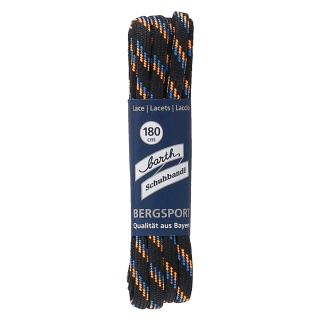 Barth Shoelaces Mountain Sports half-round black/orange/blue 180cm