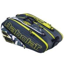 Babolat Tennis Racket Bag Pure Aero (Racket Bag, 3 Main Compartments) grey/yellow/white 12-pack