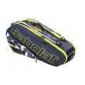 Babolat Tennis Racket Bag Pure Aero (Racket Bag, 2 Main Compartments) grey/yellow/white 6-pack