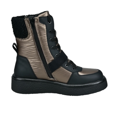 Bagatt Winter Boots Catania with side zipper black/taupe Women