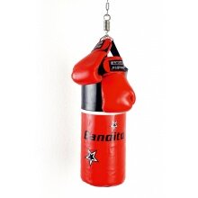 Bandito Punching Bag Set Junior with Boxing Gloves (for children aged 6 to 15) - black/red