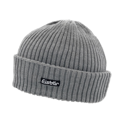 Polar Bear Winter Beanie Ribbed Light Grey Men