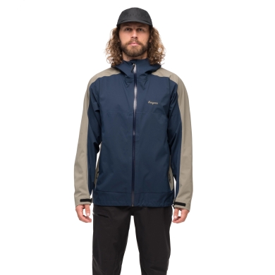 Bergans Vaagaa Allround 3L Shell Jacket (windproof and waterproof, 3-layer) navy blue/brown men's