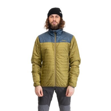 Bergans Røros Light Insulation Jacket (super lightweight, PrimaLoft) olive green/blue men's