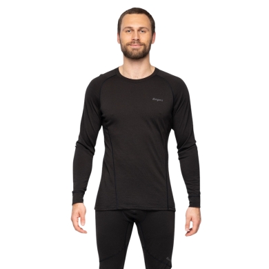 Bergans Long Sleeve Shirt Pure Merino (Merino Wool) Underwear Black Men