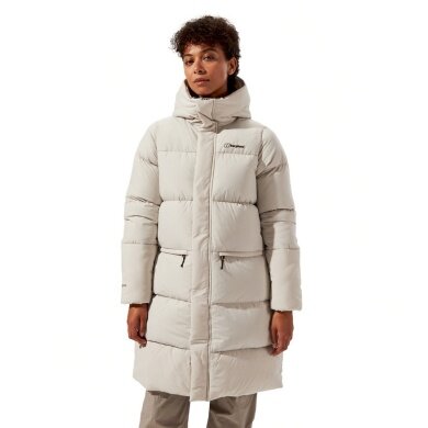 Berghaus Winter Down Coat Combust Reflect Long Jacket (very warm, water-repellent) beige/white ladies