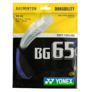 Stringing with Badminton String Yonex BG65 (Allround+Durability) blue