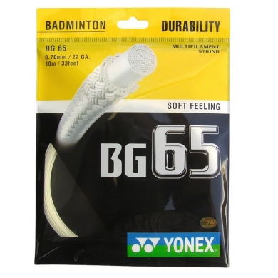 Stringing with Badminton String Yonex BG65 (Allround+Durability) natural