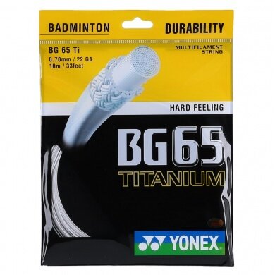 Stringing with Badminton String Yonex BG 65Ti (Durability+Power) white