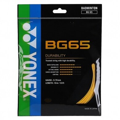 Stringing with Badminton String Yonex BG65 (Allround+Durability) orange