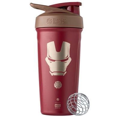 BlenderBottle Drinking Bottle Strada Thermo Stainless Steel Iron Man 710ml burgundy