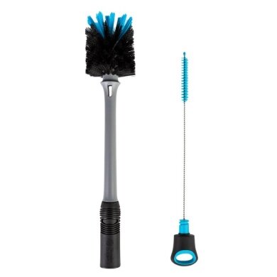 BlenderBottle Cleaning Brush 2in1 Bottle Brush - grey/blue