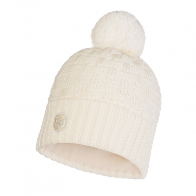 Buff Hat (Pom Pom) Knit & Polar Airon cream