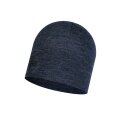 Buff Beanie Midweight Merino Wool navy blue melange