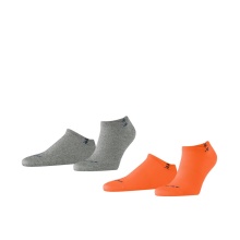 Burlington Daily Sock Sneaker Everyday grey/orange Men - 2 Pairs