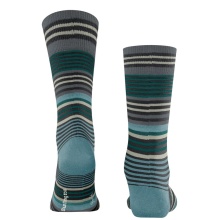 Burlington Daily Sock Stripe petrol blue/multicoloured Men - 1 Pair