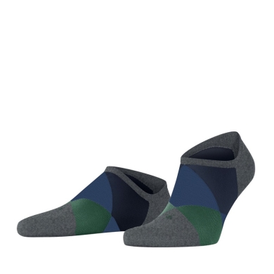 Burlington Daily Sock Sneaker Clyde (Argyle Pattern) Carbon Grey Men - 1 Pair