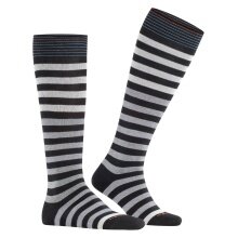 Burlington Knee Socks Blackpool (Block Stripes) Black/Grey Men - 1 Pair