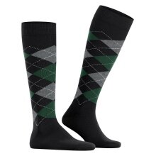 Burlington Knee Socks King (Argyle Pattern) black/grey Men - 1 Pair