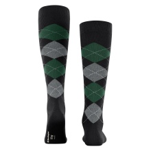 Burlington Knee Socks King (Argyle Pattern) black/grey Men - 1 Pair