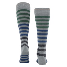 Burlington Knee Socks Blackpool (Block Stripes) Grey/Blue Men - 1 Pair