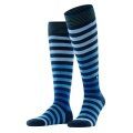 Burlington Knee Socks Blackpool (Block Stripes) Navy Blue Men - 1 Pair