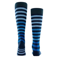 Burlington Knee Socks Blackpool (Block Stripes) Navy Blue Men - 1 Pair