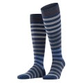 Burlington Knee Socks Blackpool (Block Stripes) Dark Blue/Grey Men - 1 Pair