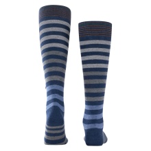 Burlington Knee Socks Blackpool (Block Stripes) Dark Blue/Grey Men - 1 Pair