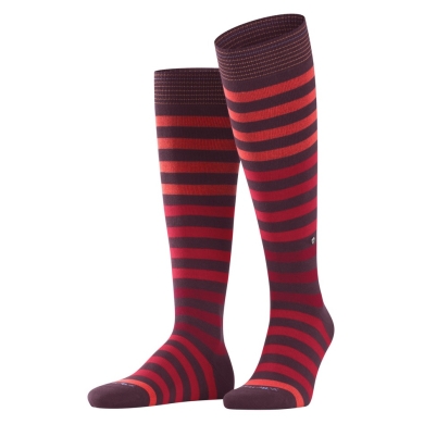 Burlington Knee Socks Blackpool (Block Stripes) Red Men - 1 Pair