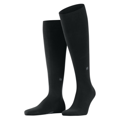 Burlington knee socks Dublin (made of mercerized cotton) black Men - 1 pair