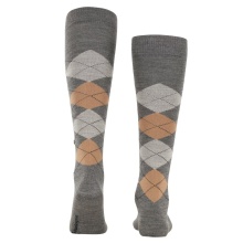 Burlington Knee Socks Edinburgh (Argyle Pattern) Anthracite Grey Men - 1 Pair